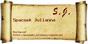 Spacsek Julianna névjegykártya